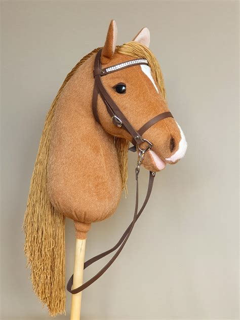Chestnut Hobby Horse With Thin Irregular Blaze With Leather Etsy