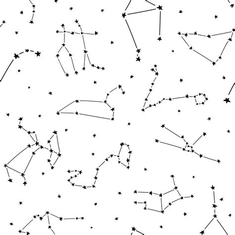 Seamless Constellation Stars Vector Pattern Background Wallpaper