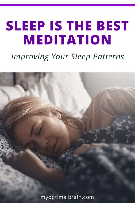 Sleep Patterns “sleep Is The Best Meditation” Inneroptimal Inc