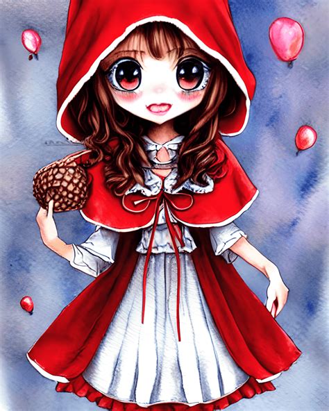 Cute Hyper Realistic Little Red Riding Hood Illustration · Creative Fabrica