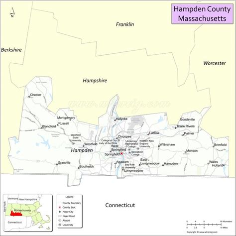 Map Of Hampden County Massachusetts Showing Cities Highways Important Places Check Where Is