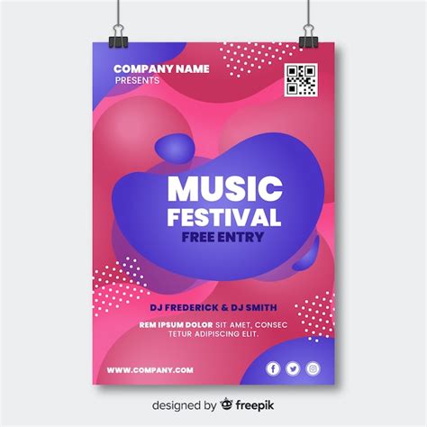 Free Vector Abstract Music Festival Poster Template