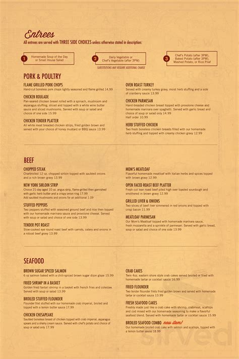 Crossroads Restaurant menu in Wilmington, Delaware, USA