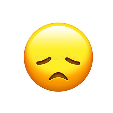 Emoji Yellow Disappointed Upset Face And Closing Eyes Icon Stock