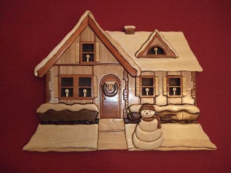 Winter Home 2 Intarsia Wood Intarsia Patterns Intarsia Woodworking