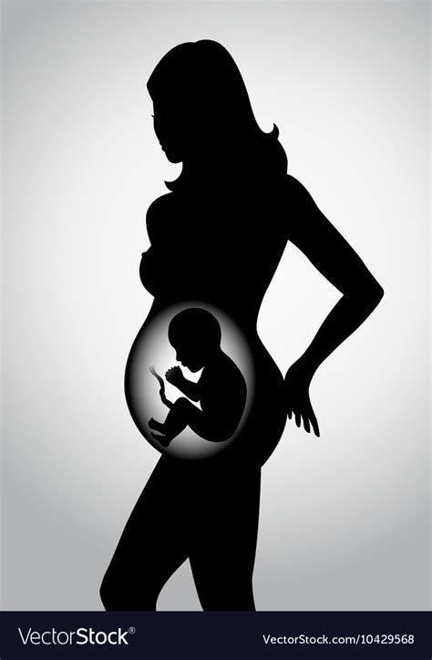 Silhouette Of A Pregnant Woman Royalty Free Vector Image