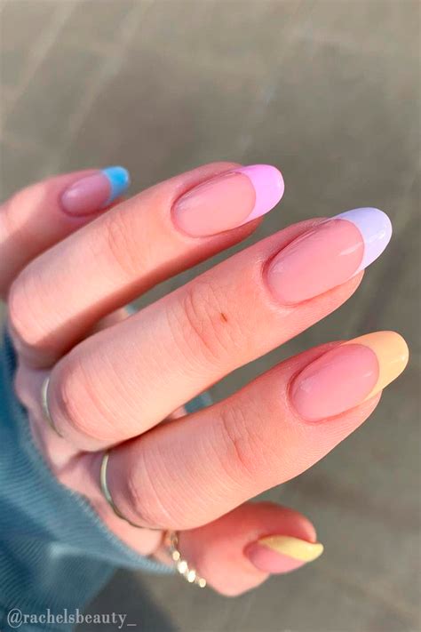 Cute Spring Pastel Nail Colors Gel Nails French Tip Acrylic Nails