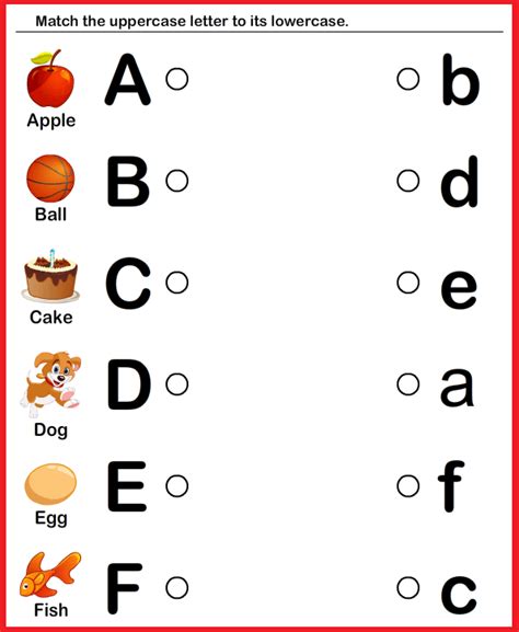 Kindergarten Worksheets Match Upper Case And Lower Case Letters 8