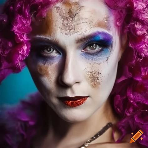 Highly Detailed Portrait Of A Halloween Goddess With Intense Gaze
