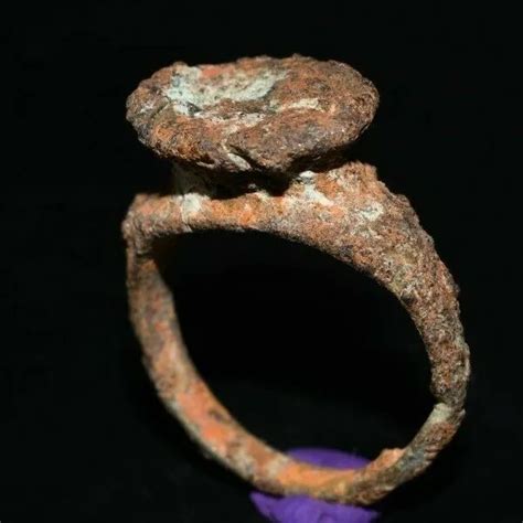 Ancient Roman Iron Ring With Decorated Bezel Ca Ancient Rome 2nd