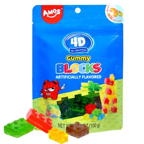 Amos 4d Gummy Blocks Lego Candy Bricks Edible Building