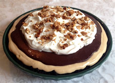 Spread the chocolate topping over the chilled peanut butter filling. Banana Cream Pie with Salted Caramel Sauce | No Empty Chairs