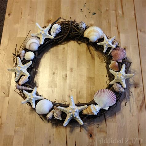 Diy Seashell Wreath Pottery Barn Knockoff Addicted 2 Diy