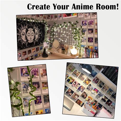 buy anime room decor aesthetic anime posters anime stuff for bedroom 60pcs anime wall decor