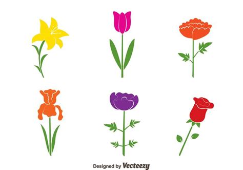 Colorful Flowers Collection Vectors 145779 Vector Art At Vecteezy