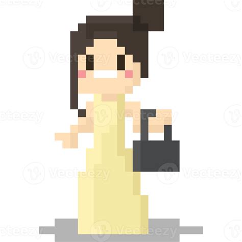 Pixel Art Woman Character In Long Dress 27190880 Png