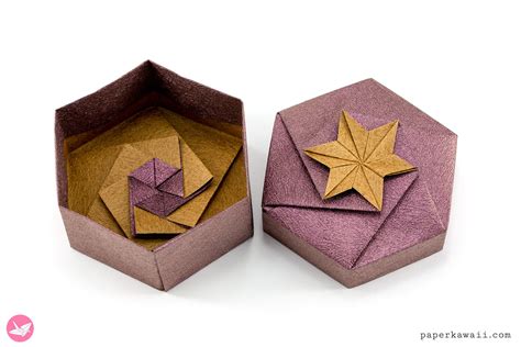 Origami Hexagonal T Box Tutorial Paper Kawaii Origami T Box