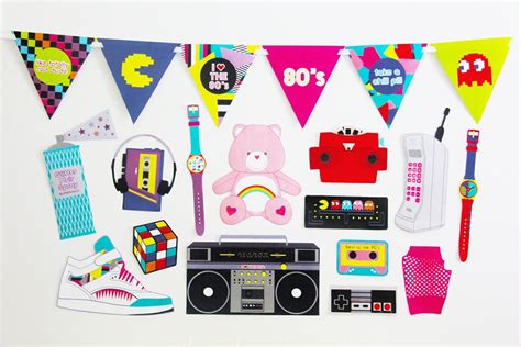 80s Party Decorations And 80s Photo Booth Props By Creativesenseco