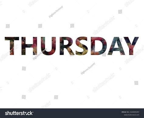 Thursday Colorful Typography Text Banner Vector Stock Vector Royalty