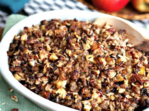 Make dinner tonight, get skills for a lifetime. Wild Rice, Jones Sausage & Apple Stuffing - Simply Sated