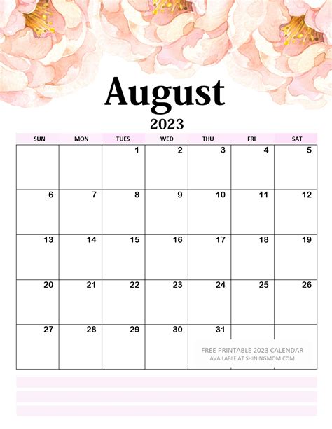 Your Free 2023 Floral Calendar Printable Is Here