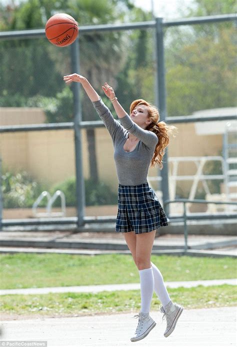 Bella Thorne Shoots Some Hoops While Dancing On La Set Of Mostly