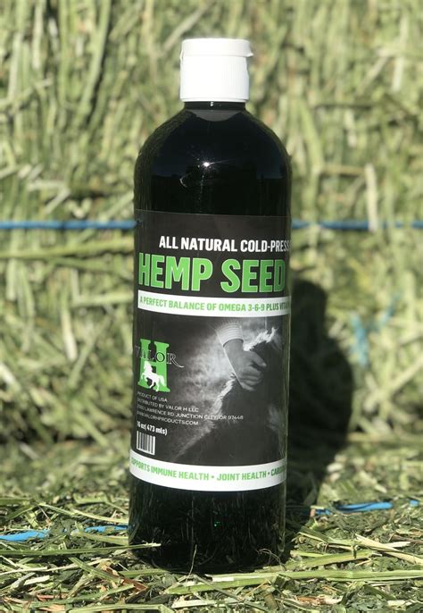 Canine Natural Hemp Seed Oil 16 Oz Valor H Products