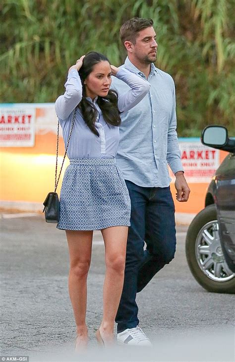 Olivia Munn And Nfl Boyfriend Aaron Rodgers Sport Matching Powder Blue