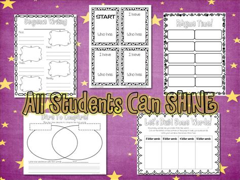 Literacy Activities Galore All Students Can Shine