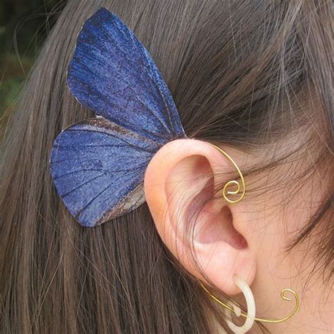 Green Pencil Blue Butterfly Ear Cuff Jewelry Etsy Ear Cuff Jewelry