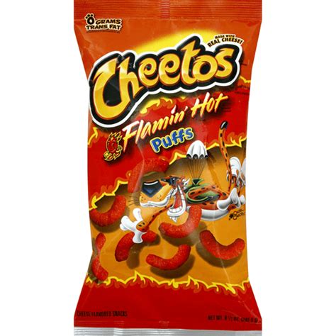 Cheetos Cheese Flavored Snacks Flamin Hot Puffs Cheese And Puffed Snacks Quality Foods