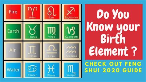 Find Your Feng Shui Birth Element Fengshuielement Chinese Zodiac