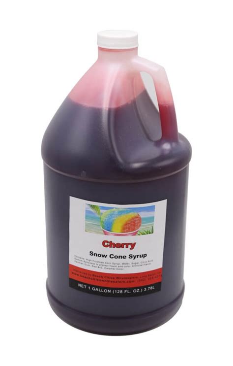 Snow Cone Syrup Cherry Ready To Use 1 Gallon 4 Count Beach