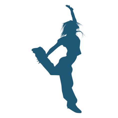Hip Hop Dancer Jumping Silhouette Transparent PNG SVG Vector File
