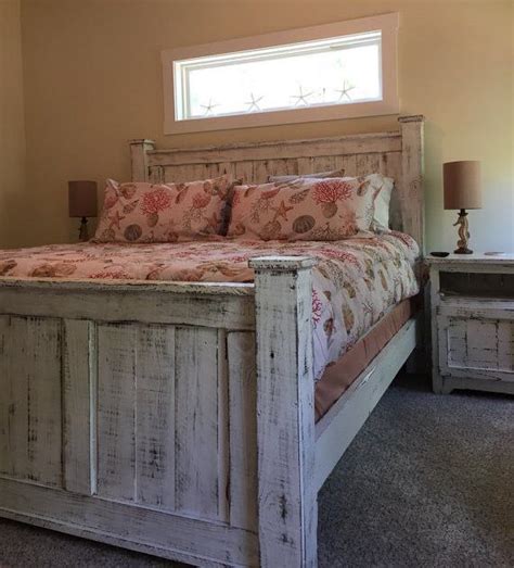 Rustic Queen Size Bedroom Set Bed Dresser And Two Bedside Tables