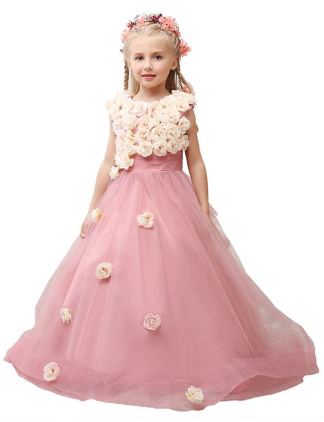 2016 Pink Blush Flower Girl Dress Cute Flowers Junior