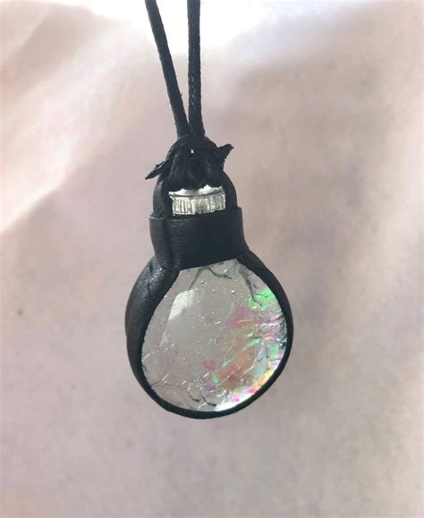 Glowing Opal Amulet Light Up Fauxpal Pendant Glass Translucent Etsy