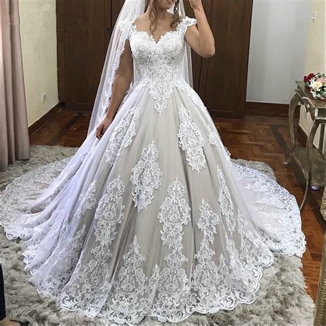Robe De Mariee Plus Size Ball Gown Luxury Wedding Dresses 2019 Sweetheart Sleeves Sexy Lace