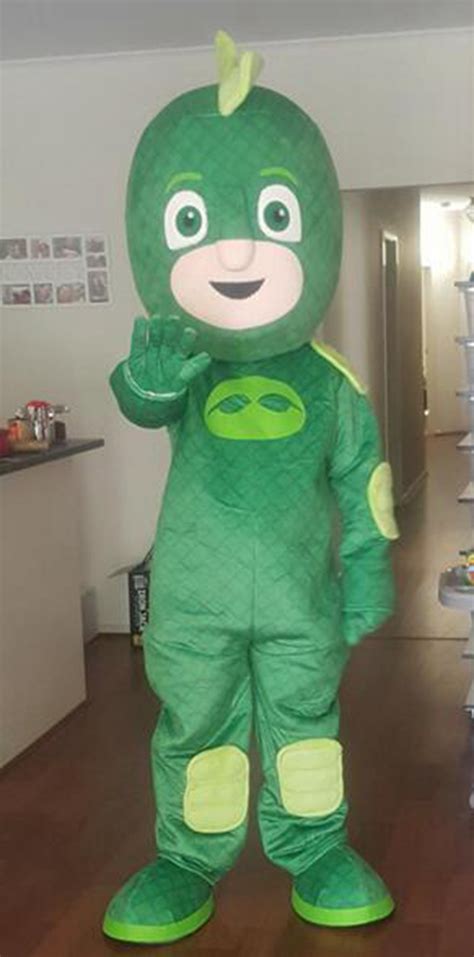 Green Gecko Costume Adult Gekko Fancy Dress Full Body Mascot Suit