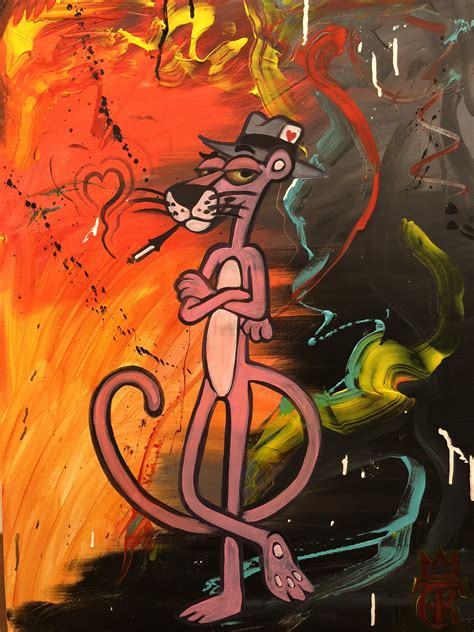 Bootleg Pinky P Pink Panther Cartoon Spray Paint Art Pink Panter