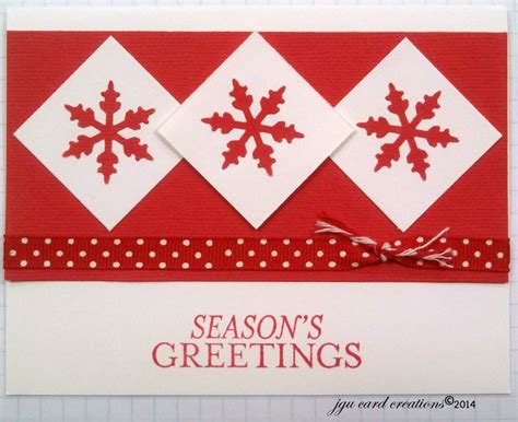 Super Easy Christmas Card Snowflake Punches On The White Squares