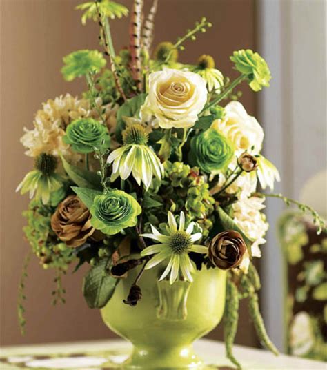 A Green Flower Arrangement Is A Great Way To Bring Color In To Your