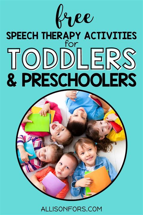 Free Speech Therapy Activities For Toddlers And Preschoolers Work On