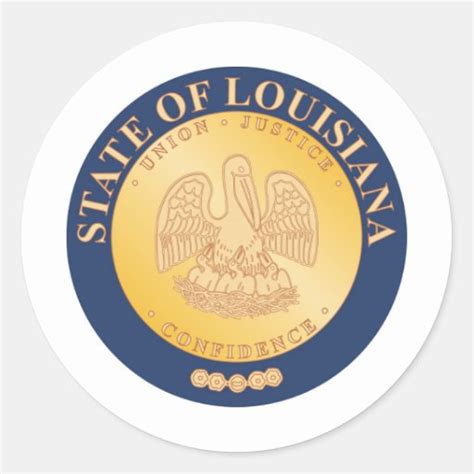Louisiana State Seal And Motto Classic Round Sticker Zazzle