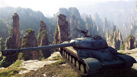 World Of Tanks Tank On The Edge Of Mountain With Mountain Background 4k