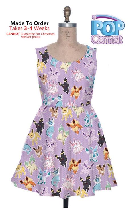 Eeveelution Dress Pokemon Inspired Eevee Skater Dress Eeveelutions