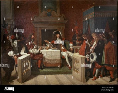 French School Molière Eating With Louis Xiv 19th Century Paris