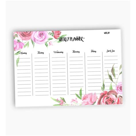 27 Floral Weekly Planner Black And White Images Felicya Angellista