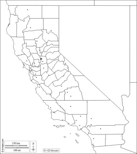 Californie Carte Géographique Gratuite Carte Géographique Muette