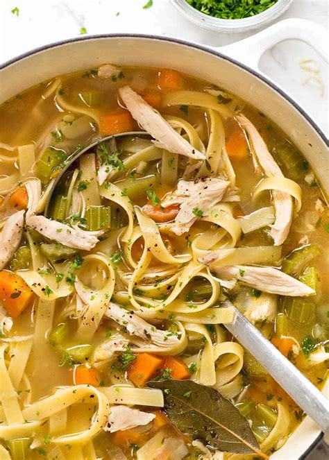 It's a hearty soup to make all year round, especially during cold and flu season. Homemade Chicken Noodle Soup (from scratch!) | RecipeTin Eats